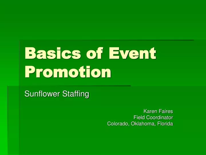 basics of event promotion