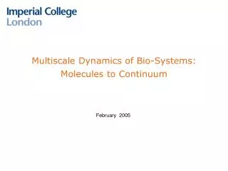 Multiscale Dynamics of Bio-Systems: Molecules to Continuum