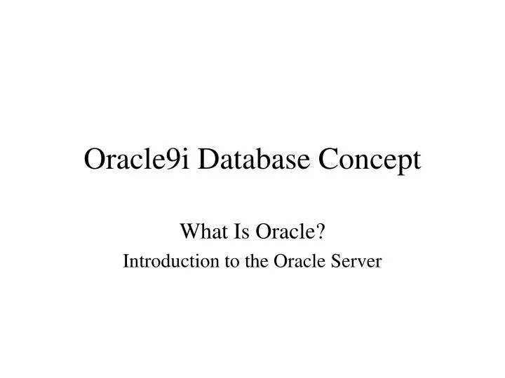 oracle9i database concept
