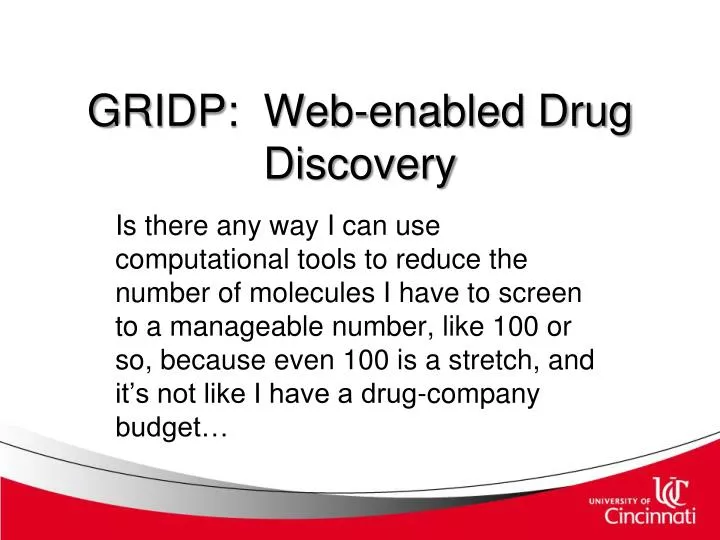 gridp web enabled drug discovery