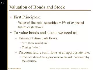 Valuation of Bonds and Stock