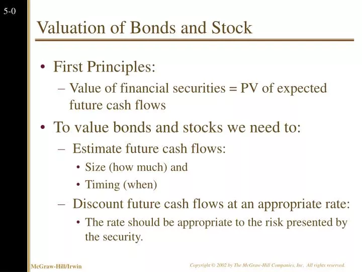 valuation of bonds and stock