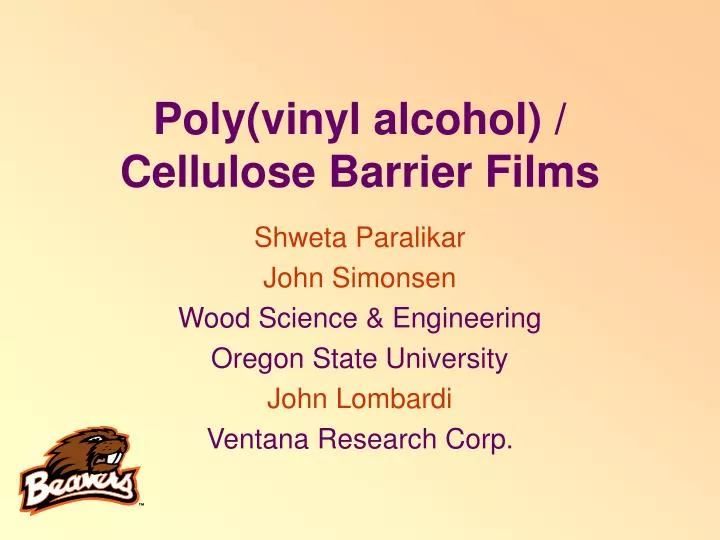poly vinyl alcohol cellulose barrier films