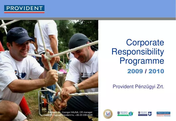 corporate responsibility programme 2009 2010 provident p nz gyi zrt