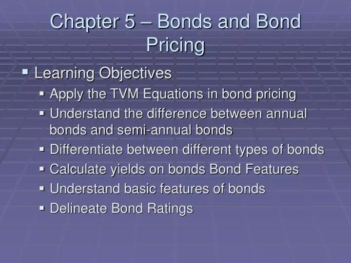 chapter 5 bonds and bond pricing