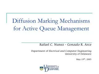 Diffusion Marking Mechanisms for Active Queue Management