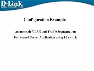 Configuration Examples Asymmetric VLAN and Traffic Segmentation