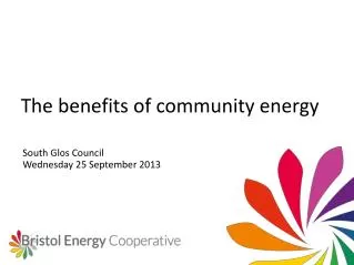 The benefits of community energy