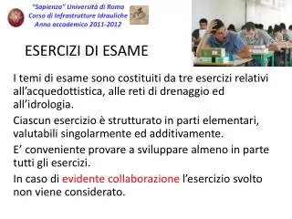 esercizi di esame