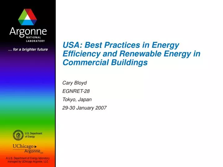 usa best practices in energy efficiency and renewable energy in commercial buildings