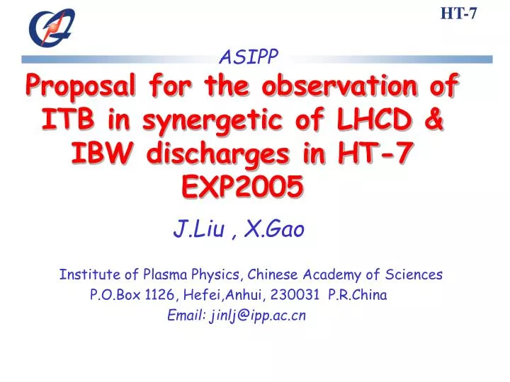 proposal for the observation of itb in synergetic of lhcd ibw discharges in ht 7 exp2005