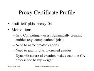 proxy certificate profile