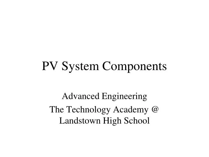 pv system components