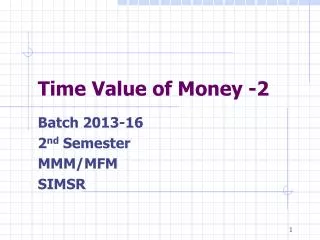 Time Value of Money -2