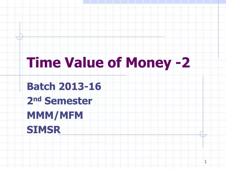time value of money 2