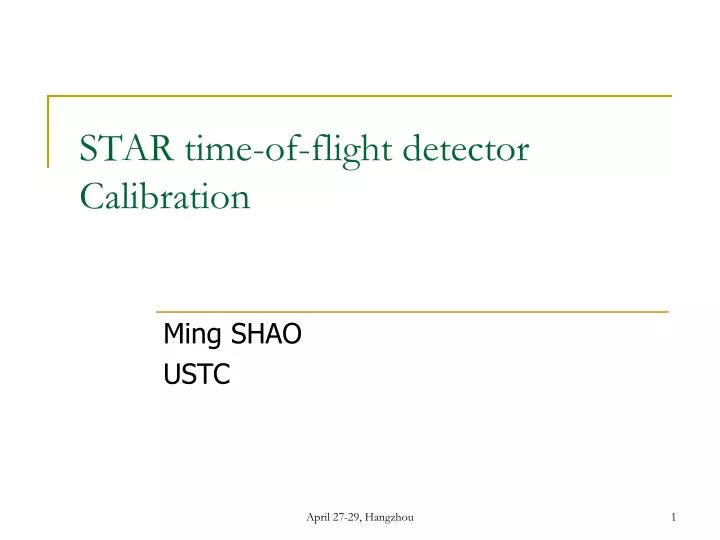 star time of flight detector calibration