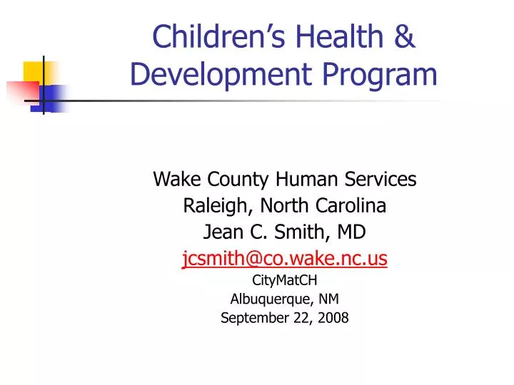 children s health development program