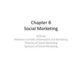 Chapter 8 Social Marketing