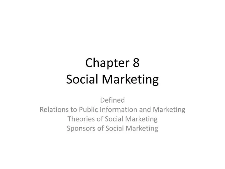 chapter 8 social marketing