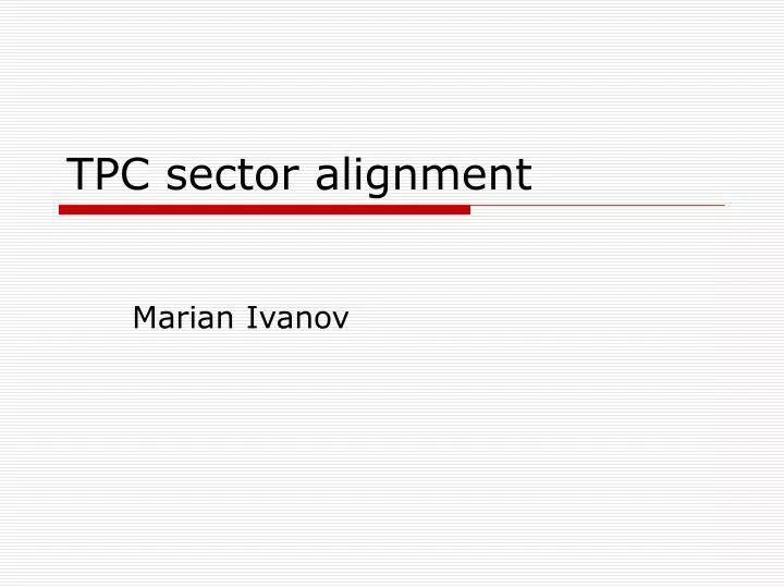 tpc sector alignment