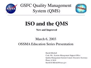 March 6, 2003 OSSMA Education Series Presentation