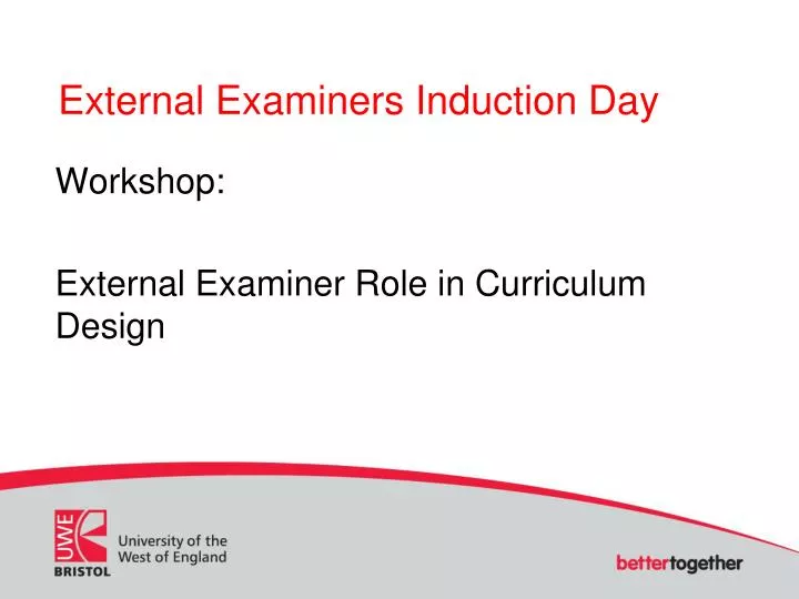 external examiners induction day
