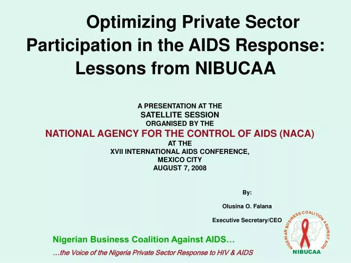 optimizing private sector participation in the aids response lessons from nibucaa