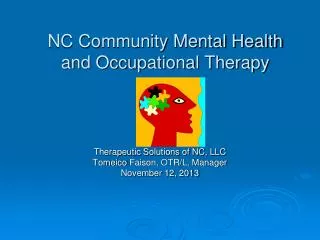 NC Community Mental Health and Occupational Therapy