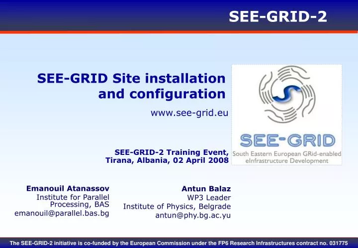 see grid site installation and configuration