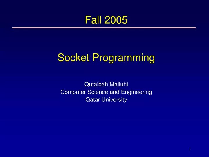 fall 2005 socket programming