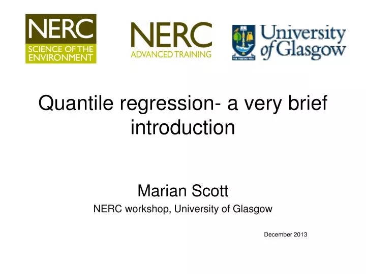 quantile regression a very brief introduction