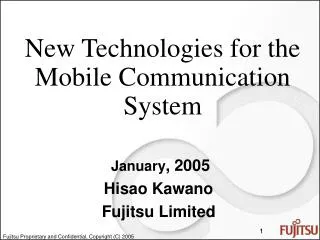 New Technologies for the Mobile Communication System