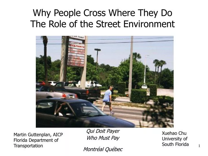 why people cross where they do the role of the street environment