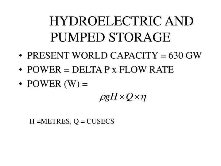 hydroelectric and pumped storage