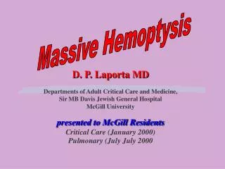 Massive Hemoptysis