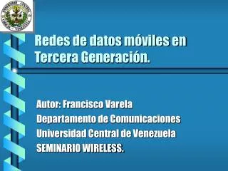 redes de datos m viles en tercera generaci n