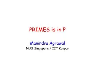 PRIMES is in P