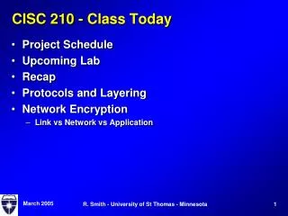 CISC 210 - Class Today
