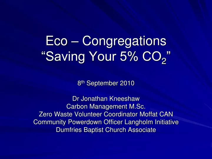 eco congregations saving your 5 co 2
