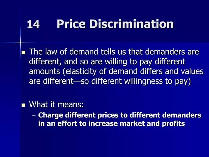 14 price discrimination