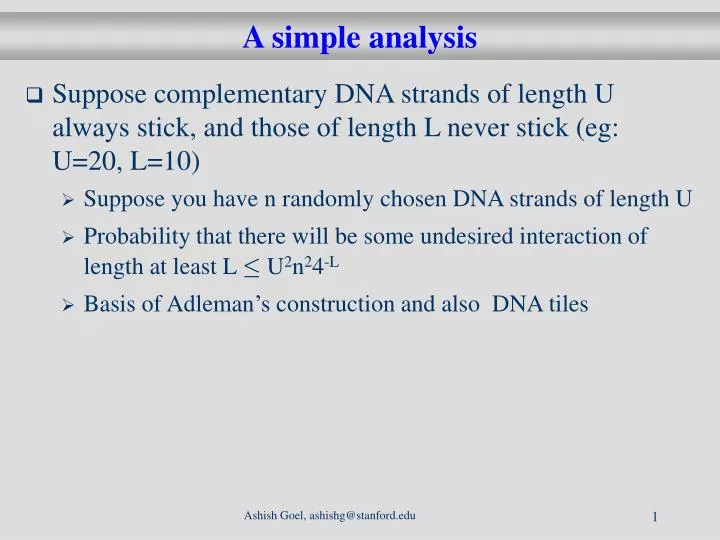 a simple analysis