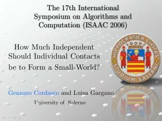 How Much Independent Should Individual Contacts be to Form a Small-World?