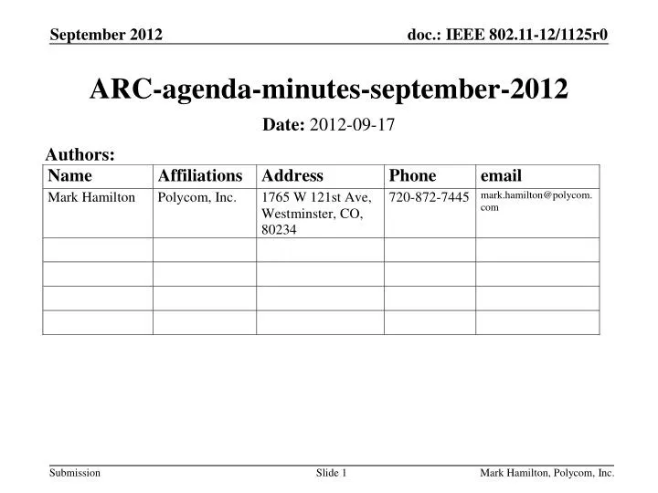 arc agenda minutes september 2012