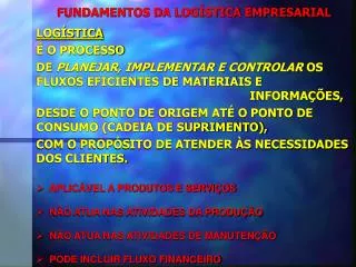fundamentos da log stica empresarial