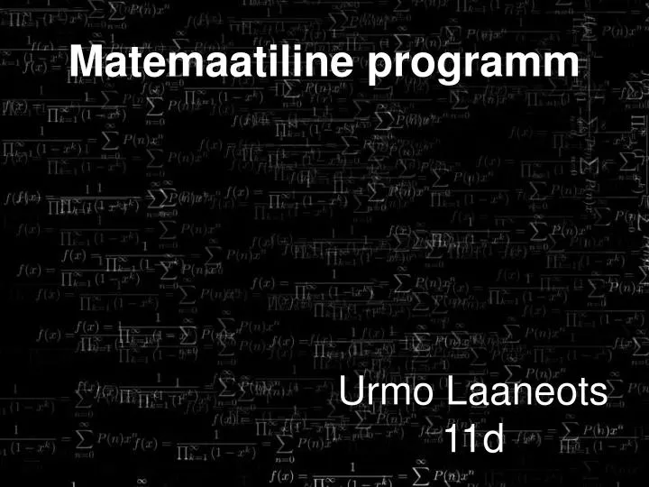 matemaatiline programm