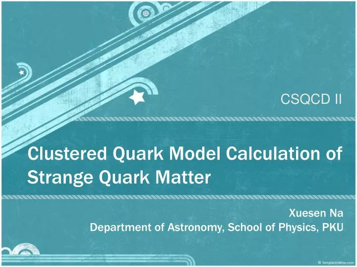 clustered quark model calculation of strange quark matter
