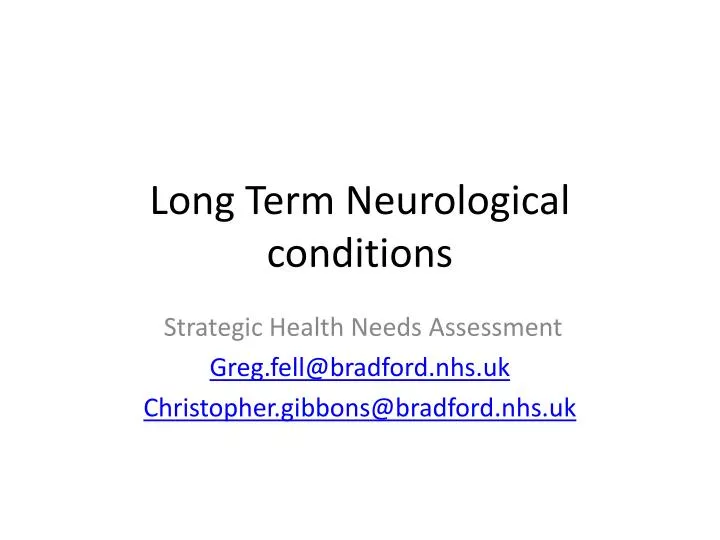 long term neurological conditions