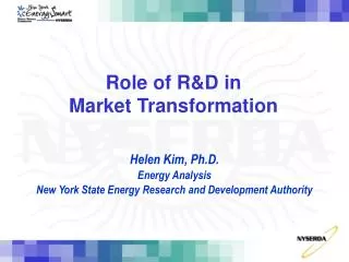 Role of R&amp;D in Market Transformation