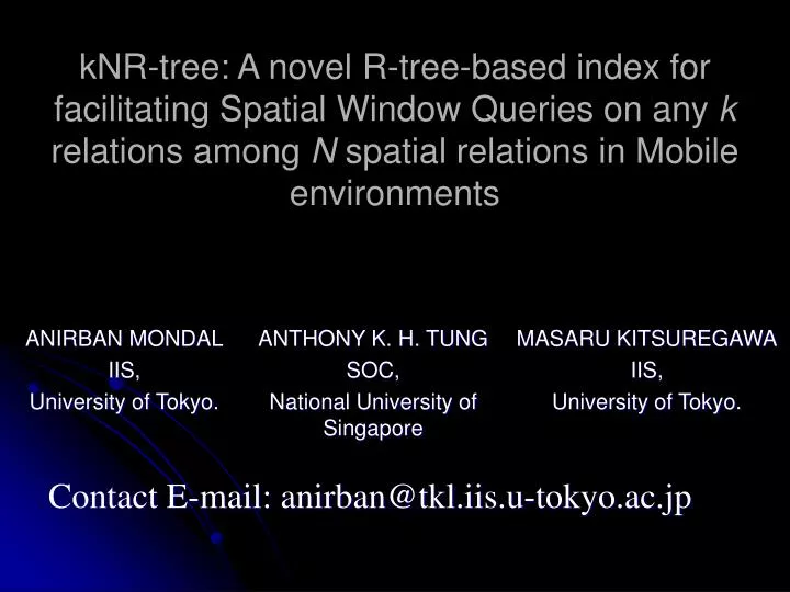 anirban mondal iis university of tokyo