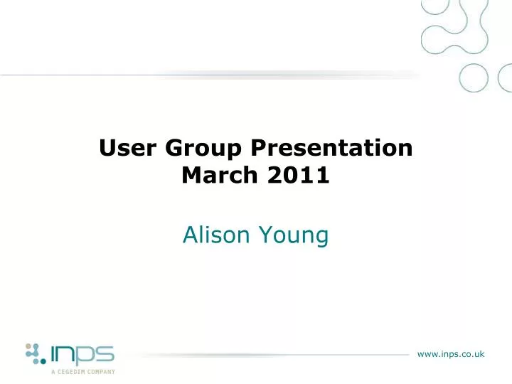 user group presentation march 2011